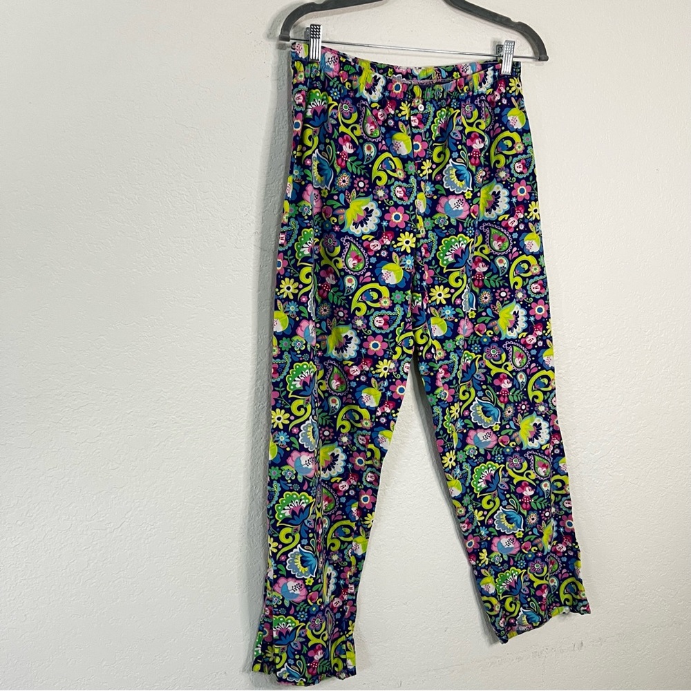 Disney Parks Authentic Pajama Pants Colorful‎ Paisley Floral Minnie Mouse Medium - Picture 2 of 9